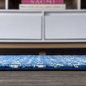 Moroccan Hype Boho Vintage Diamond Area Rug Blue/White